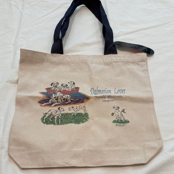 Toppers Brand “Dalmatian Lover” Canvas Tote Bag - Picture 1 of 9